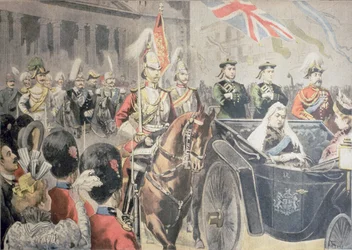 Jubilee för drottningen av England: The Cortege, illustration från 